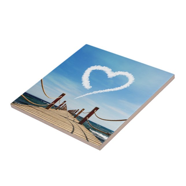 Oändligt Väg Heart-Shaped Cloud Kakelplatta (Sidan)