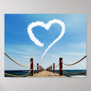 Oändligt Väg Heart-Shaped Cloud Poster