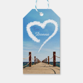 Oändligt Väg Heart-Shaped Cloud Presentetikett