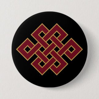 Oändlös Knot Buddhist Auspicious Symbol Knapp