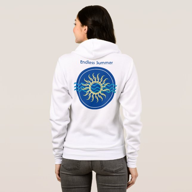 Oändlös sommar | Kustal Sol Fullt-Zip Hoodie T Shirt (Hel baksida)