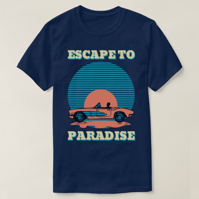 Oändlös sommarparkadisretro t shirt (Design framsida)