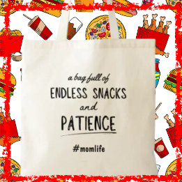 Oändlösa Snacks Momlife Funny Mors dag Gift Tygkasse