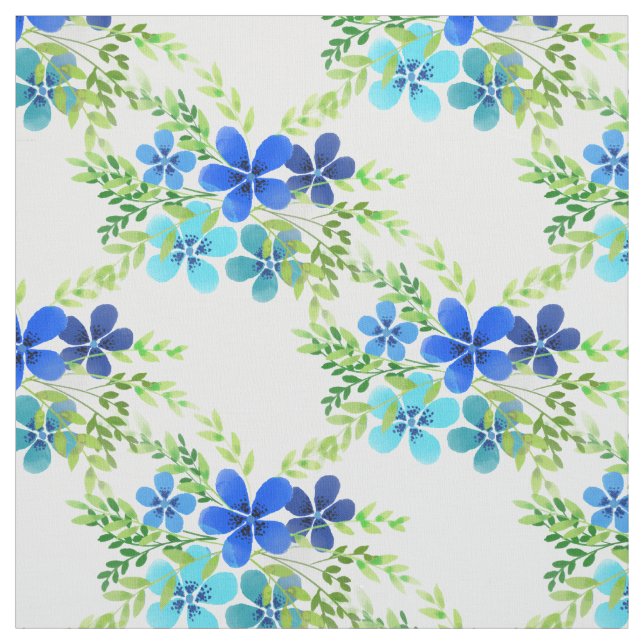 Oändlöst Blue Glöm mig inte Blommor Fabric Tyg (Provkarta)