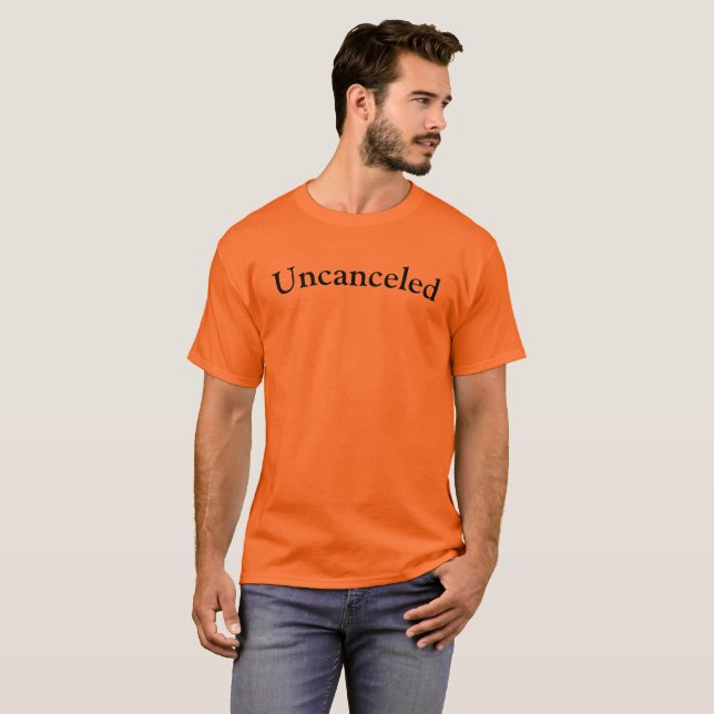 "Oannullerad" på orangen oisex bomull T-Shirt (Hel framsida)