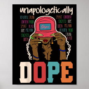 Oanpologetiskt Drug Black Afro Black History Jun Poster