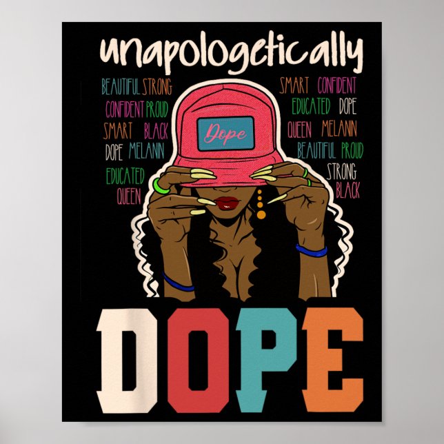 Oanpologetiskt Drug Black Afro Black History Jun Poster (Framsidan)