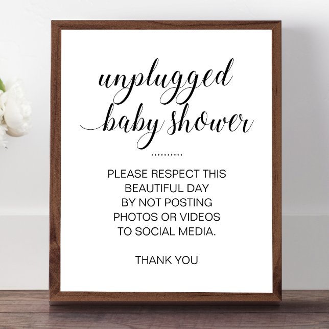 Oansluten Bebis Shower Inga Sociala Medier Skylt (Skapare uppladdad)