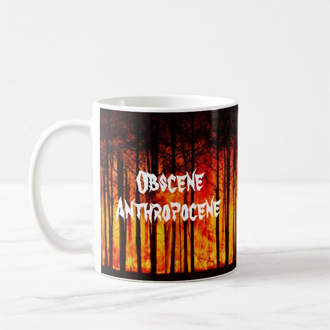 Oanständig Antropocen Klimatförändring Kaffemugg (Vänster)