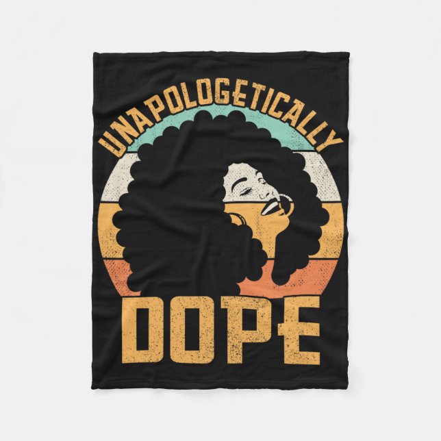 Oapologetiskt drog afro dam svart stolthet Afrika Fleecefilt (Framsidan)
