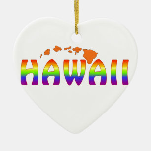 Öar för regnbågeHawaii orange Julgransprydnad Keramik