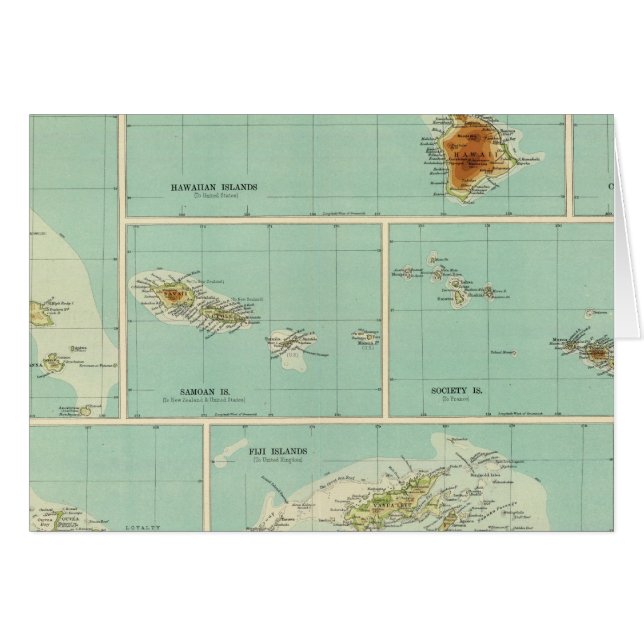 Öar i Oceanien Hälsningskort (Framsidan Horizontal)