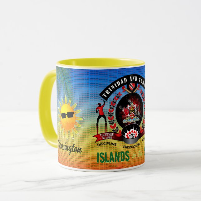 Öar i solens Trinbago-souvenir Mugg (Framsida vänster)