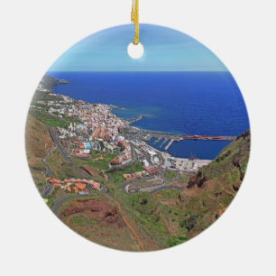 Öar Spanien för Santa Cruz de LaPalma kanariefå Julgransprydnad Keramik