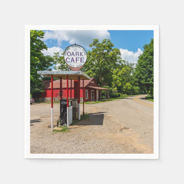 Oark Gas Station Papper Napkins Pappersservett (Framsidan)