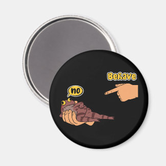 Oärlig Groda Rolig Groda Meme Uppför Dig Inte Teck Magnet