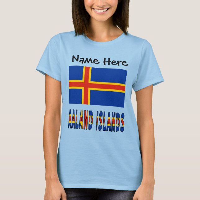 Öarna och Ålander Flagga Personlig Women T Shirt (Framsida)