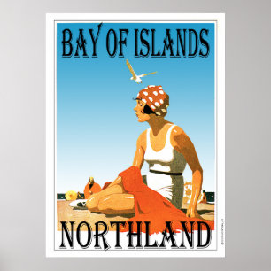 Öarnas bukt, Northland Beach Poster