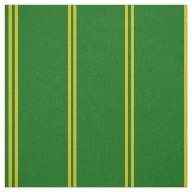 Öarnas grönt, guld-stripe, mönster, avtryck tyg (Provkarta)