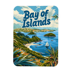 Öarnas Nya Zeelands Vintage Magnet