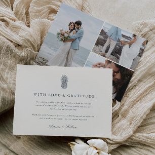 Öarnas Vintage Pineapple Bröllop Multi Photo Tack Kort