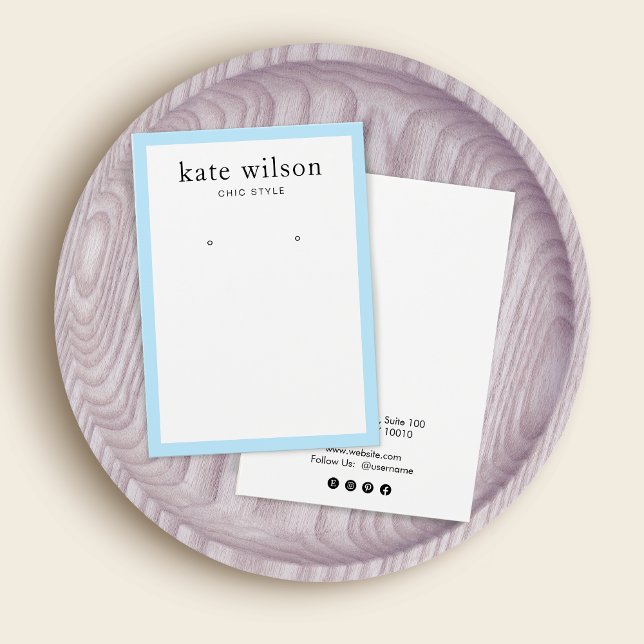 Öarring Holder Pastel Blue Gräns Visitkort (Skapare uppladdad)