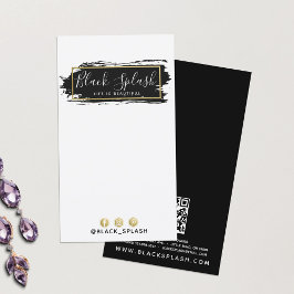 Öarring Jewelry Visning Black & Guld Paint Stroke Visitkort