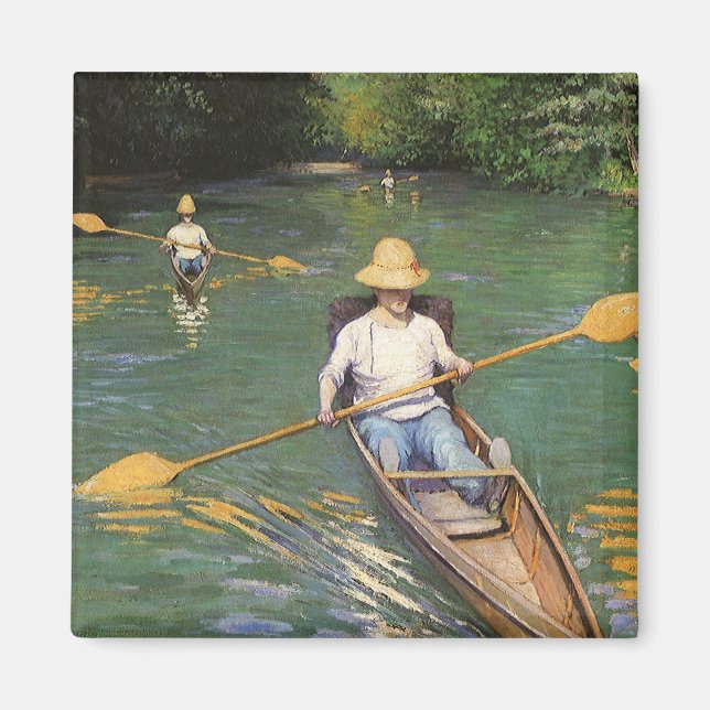 Oarsmen by Gustave Caillebotte, Vintage Fine Art Magnet (Framsidan)