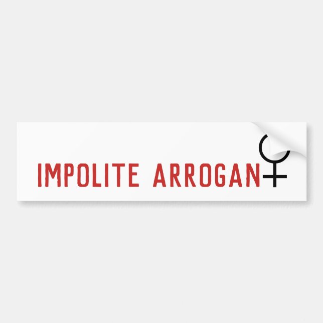 Oartig Arrogant Woman Female symbol 2-linje Bildekal (Framsidan)