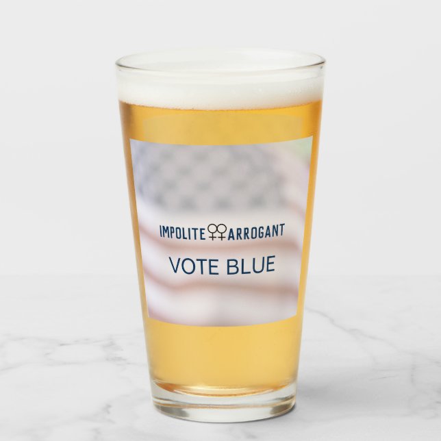 Oartiga Arrogant Women Vote Blue 2024 Val Glaskopp (Framsida fylld)