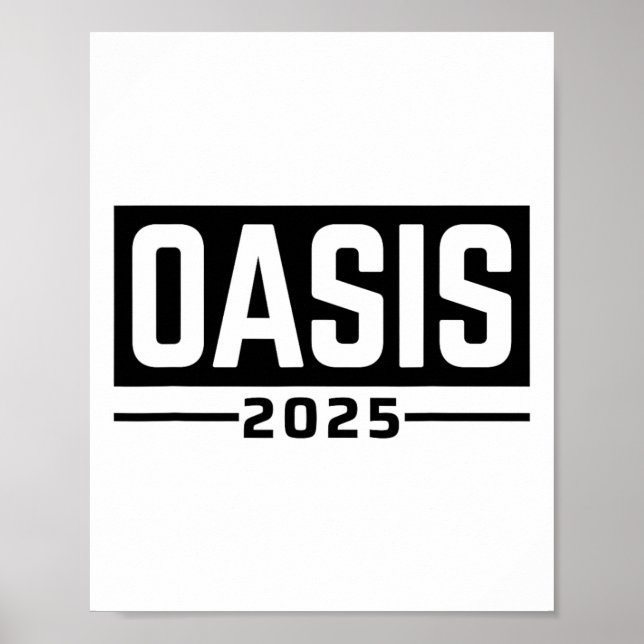 Oasis 2025 Kalifornien Ca Minnessaker  Poster (Framsidan)