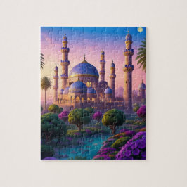 Oasis av Minaret Castle Jigszle Puzzle Pussel