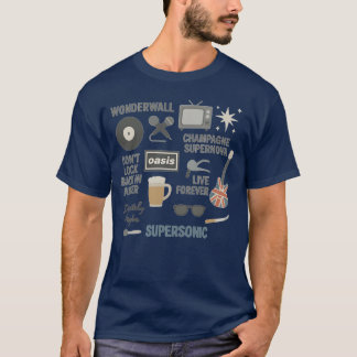 Oasis Band Icons Shirt - Britpop Fläkt Design T Shirt