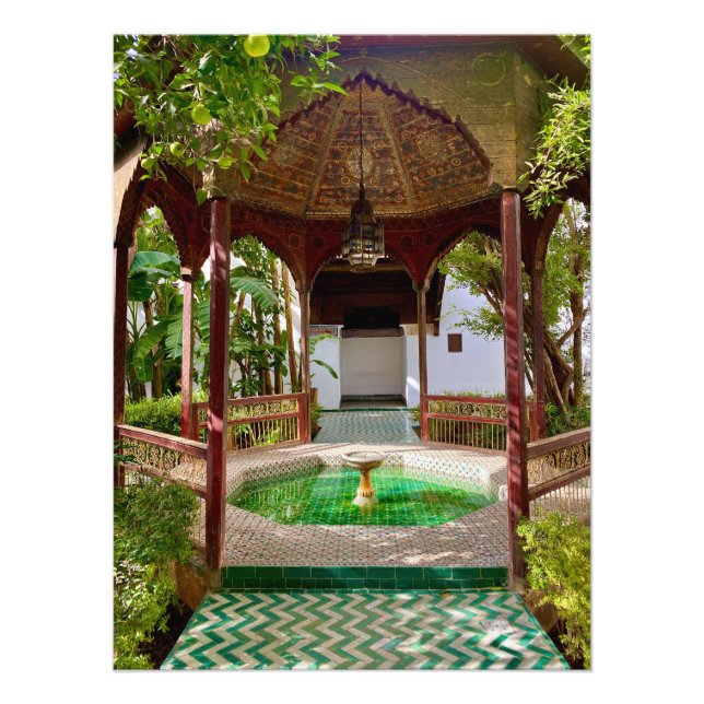 Oasis i Medina-Marrakech, Marocko Fototryck (Framsidan)