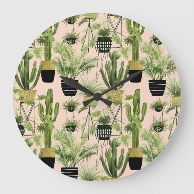 Oasis inomhus | Plant Lineup Mönster Stor Klocka (Framsida)