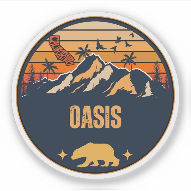 Oasis, Kalifornien Klistermärken (Framsida)