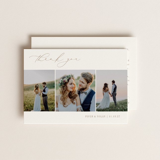 OASIS Minimalist 3 Photo Wedding Tack Kort (Skapare uppladdad)