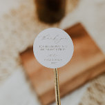 OASIS Minimalist Wedding Thank You Runt Klistermärke<br><div class="desc">OASIS | Modern Minimalist,  wedding thank you favor sticker. Features,  taupe typography on sandy beige color background.</div>