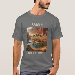 Oasis Vatten Desert Geography Mörk Grått T-Shirt