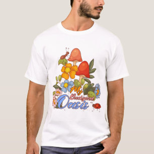 Oassträdgård Retro Bakgård Svamp Konst T Shirt