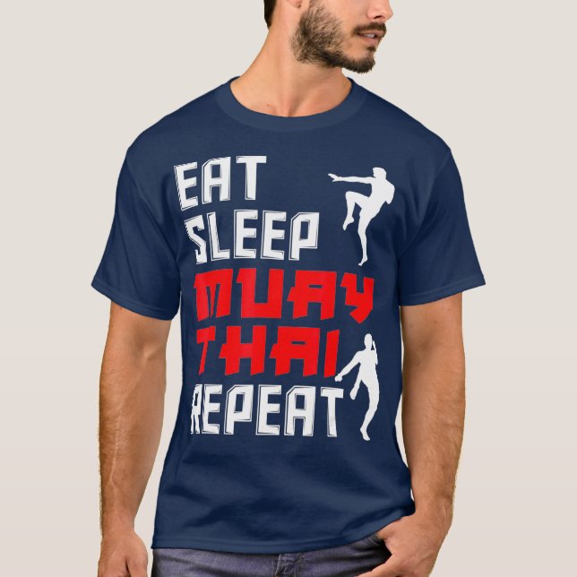 Öat Ssov Muay Thai Repeat Funny Muay Thai Gift T Shirt (Framsida)
