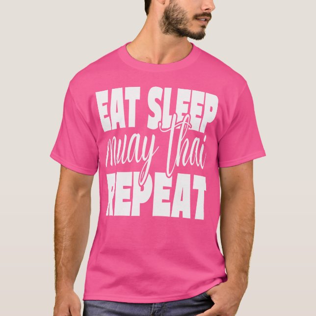 Öat Ssov Muay Thai Repeat Funny Muay Thai Kickbox T Shirt (Framsida)
