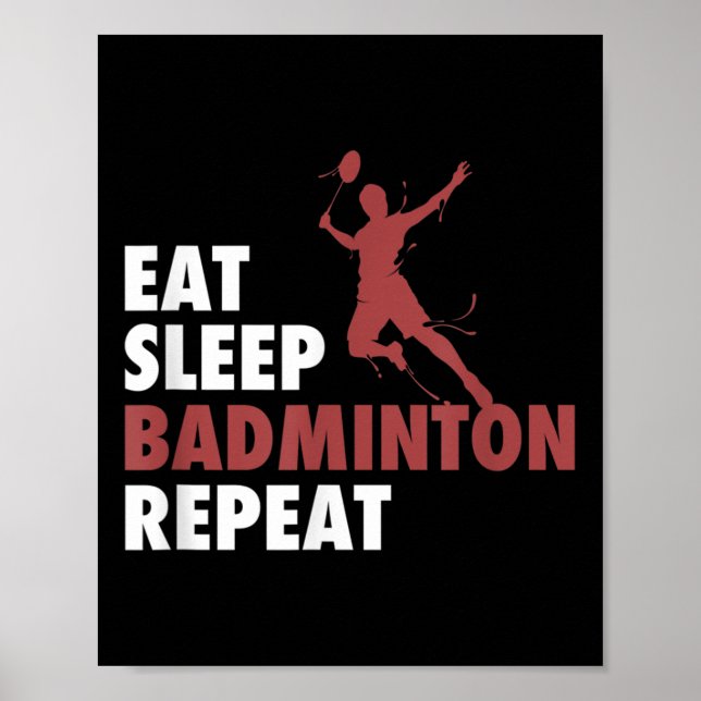 Öat viloläge Badminton Upprepa Badminton Racket Sh Poster (Framsidan)