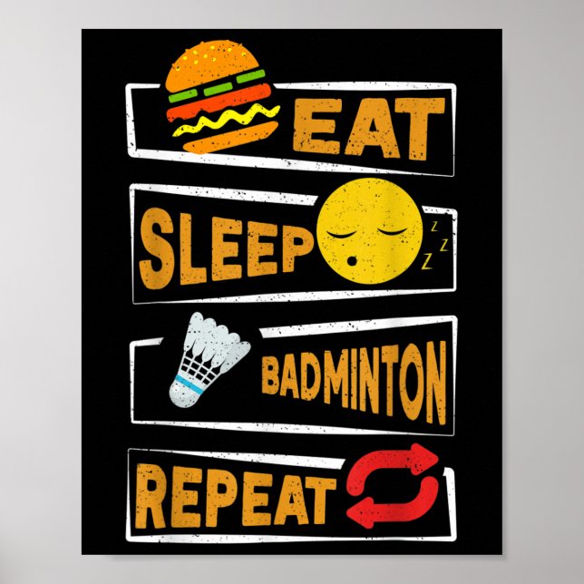 Öat viloläge Badminton Upprepa _ Funny Badminton P Poster (Framsidan)