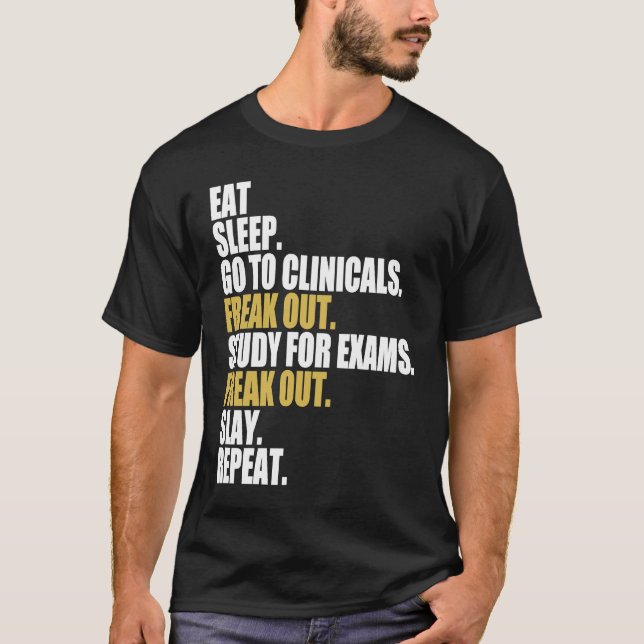 Öat viloläge Gå till Clinicals Nurse under Progres T Shirt (Framsida)