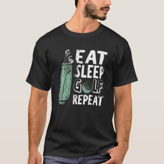 Öat viloläge Golf Upprepa Vintage Golfer Golfing O T Shirt