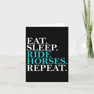 Öat viloläge Ride Horses Repeat Funny Horseback Ri Kort