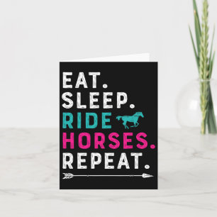 Öat viloläge Ride Horses Upprepa Horse Girl Horseb Kort