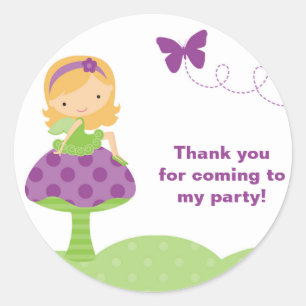 Oätliga Fairy Stickers Runt Klistermärke