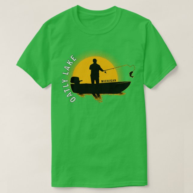 Oatly Sjö Fiske efter Michigan Sunrise T Shirt (Design framsida)
